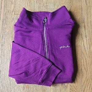 PINK Victoria's Secret Purple 3/4 Zip Hoodie Size L